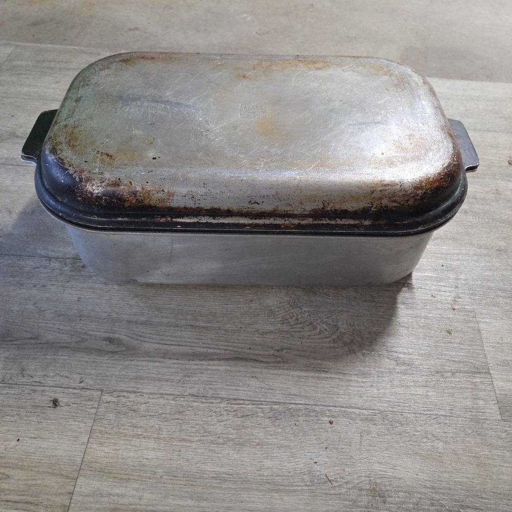 VTG Kitchen Craft Roaster Roasting Pan And Lid 2 Piece Aluminum 16x9.5 USA